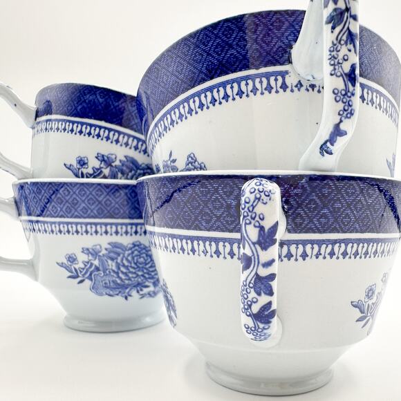 Copeland Spode Fitzhugh Blue Cups #Y2988 London Pattern (No Saucers) Set of 4 - Picture 5 of 13